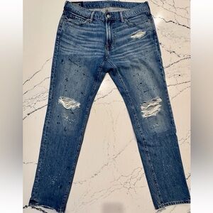 Men's Abercrombie & Fitch Langdon Slim jeans distressed splatter, 32x32